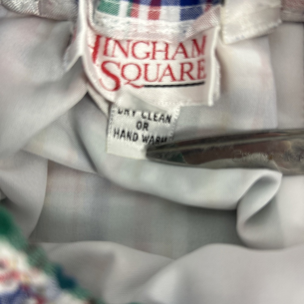 VTG Hingham‎ Square Skirt Full Button Pencil Plaid Lined Elastic Waist USA Made - Picture 9 of 10